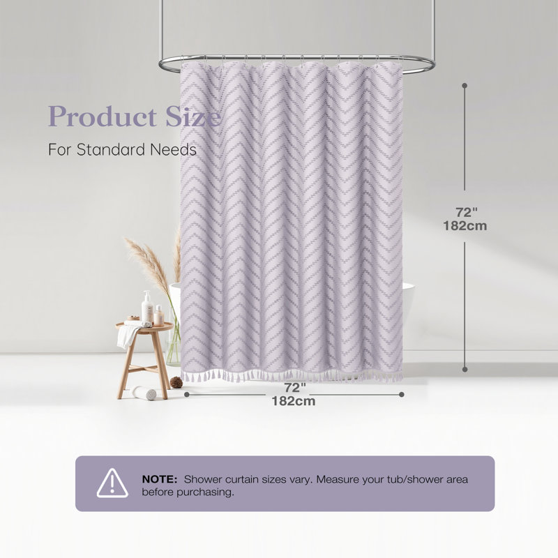 Rideaux de douche Boho, H 72 po x l 72 po, Lavande