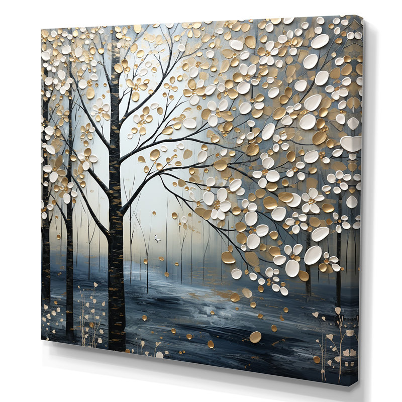 «Blue Forest Tranquility In Winter I», art mural fruits, Toile tendue, H 16 po x l 16 po x P 1 po