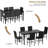 Ellice Modern Dining Room Table and Chairs Set for 6, 7-Piece Kitchen Dining Table Set with 6 Chairs & Table, Faux Marble Dining Table Set with MDF Broad & Metal Frame for Apartment, Dining Room-1662072523-1662072524