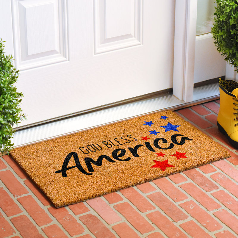 Non-Slip Independence Day Outdoor Doormat, 24" W x 36" L