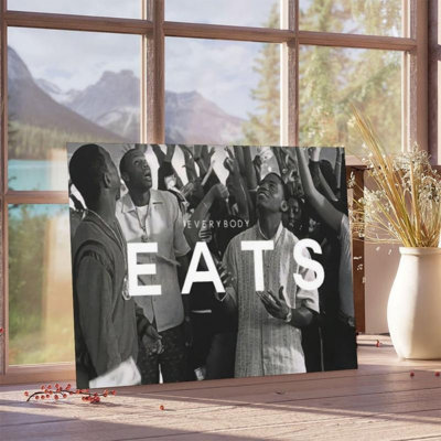 Hip Hop "Everybody Eats" Black and White Canvas Print - Urban Studio