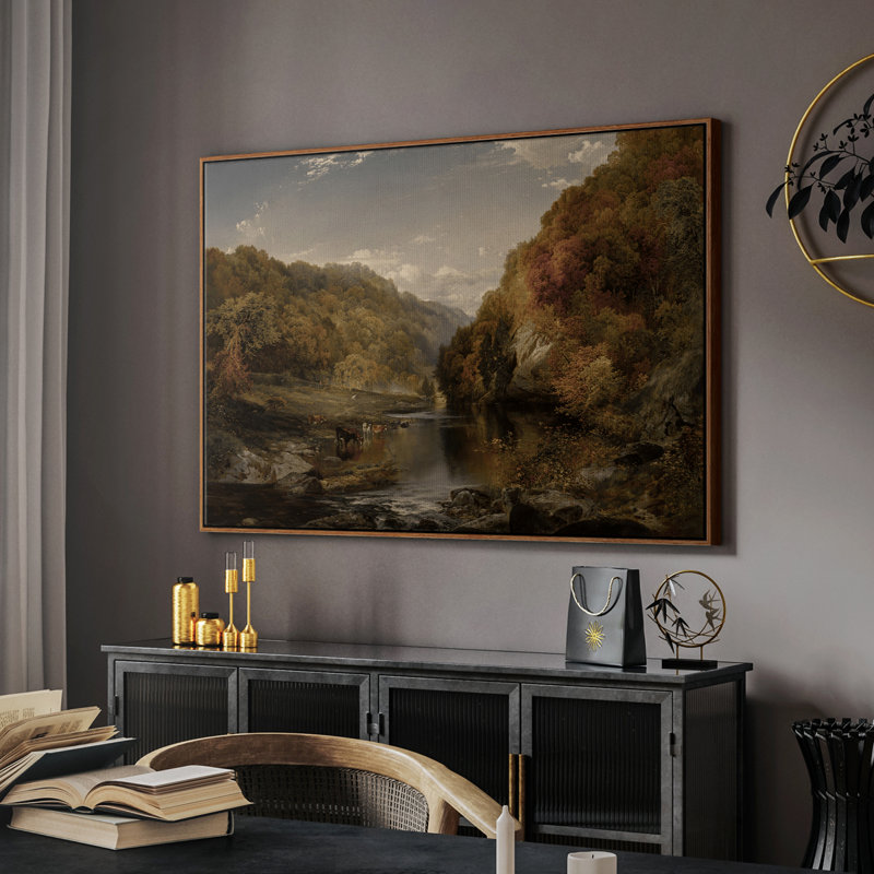 «Vintage Landscape - DCI» sur toile, Toile encadrée noyer flottant, H 25 po x l 37 po x P 2 po