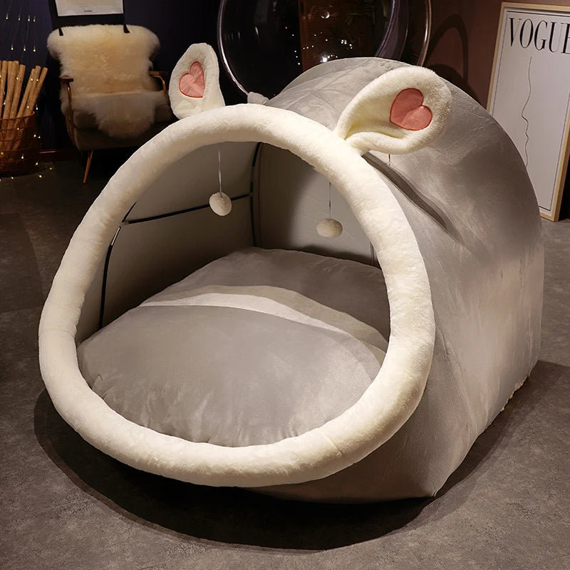 Durso Plush Pet Bed, Light Grey
