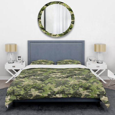 Green Desert camouflage - Abstract Duvet Cover Set - Microfiber Polyester