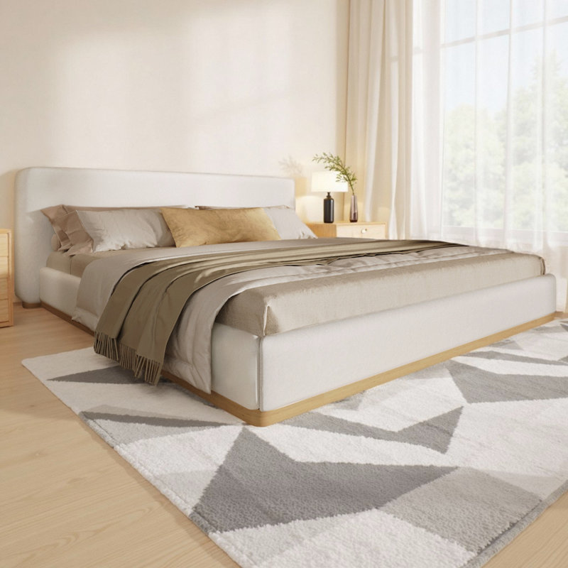 Tête de lit tapissier Cocoon Elegant, Très grand lit, Blanc