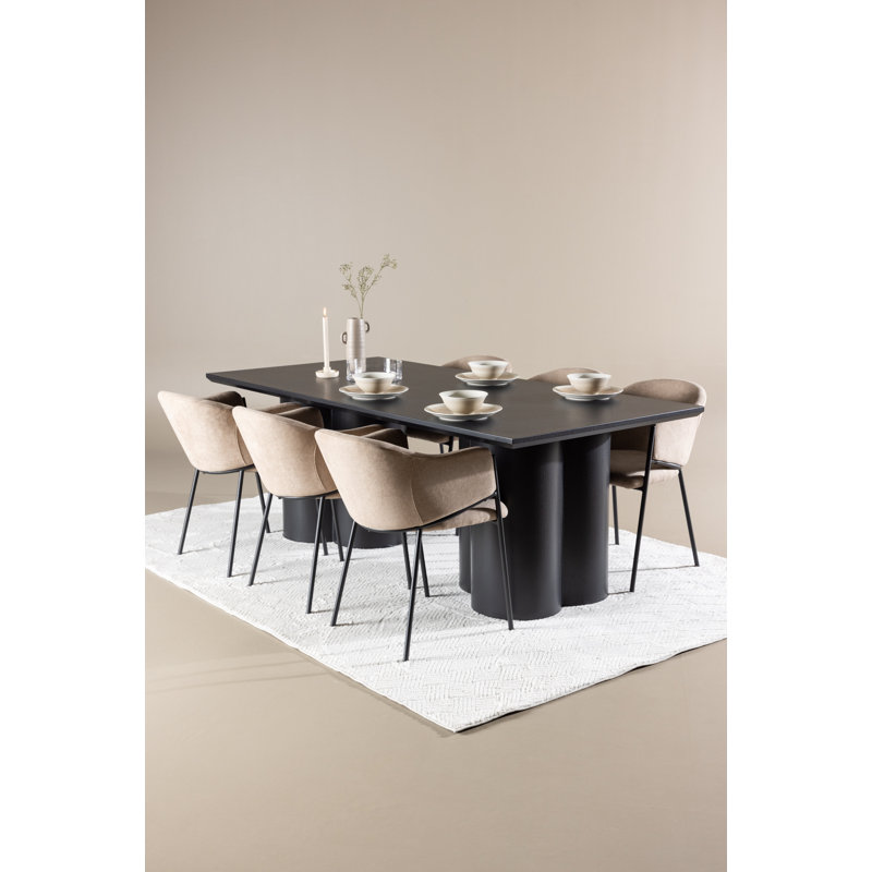Ronneshia 6 - Person Dining Set, Black
