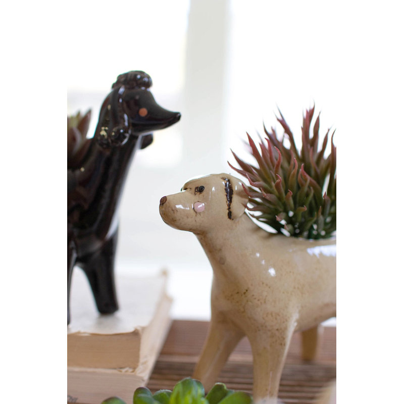  Ceramic Dog Planters Set of 5 – 6" Tall Whimsical Animal Pots