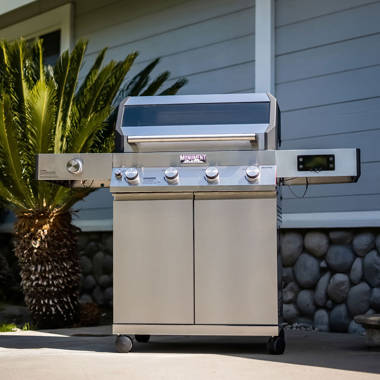 Monument Stainless Steel 4 Liquid Propane GAS Grill with 1 Side Burner 35633