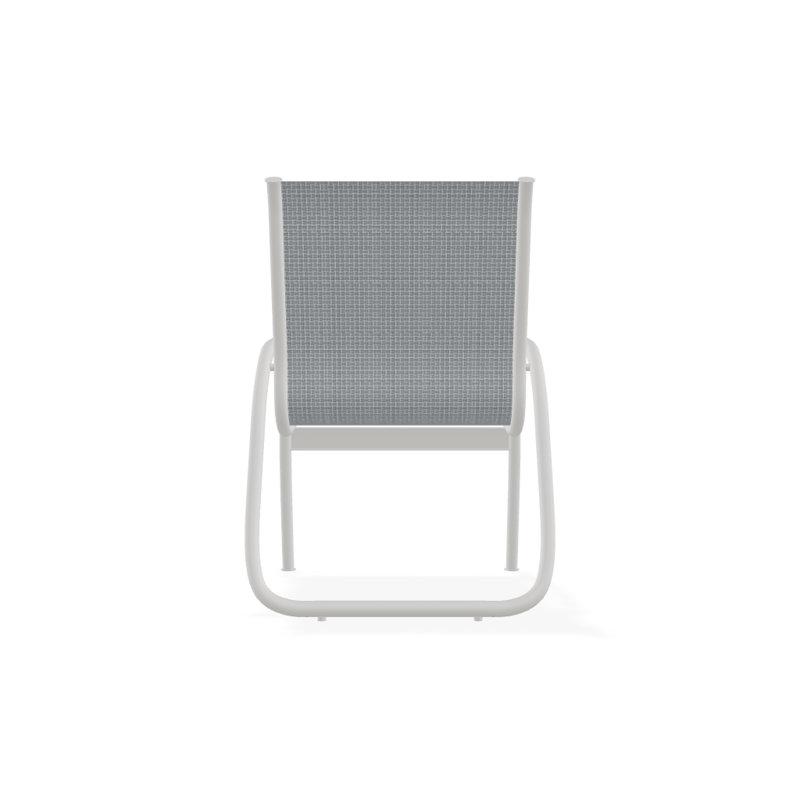 Premium All-Weather Wicker Outdoor Stacking Dining Armchair with Cushion, Textured Snow, Boulder