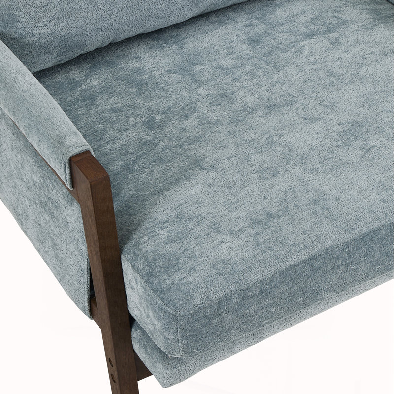 Chaise d'appoint Blerton, Velours bleu