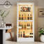 Vitrine 63 po à 4 côtés en verre avec bande lumineuse magnétique-211495823