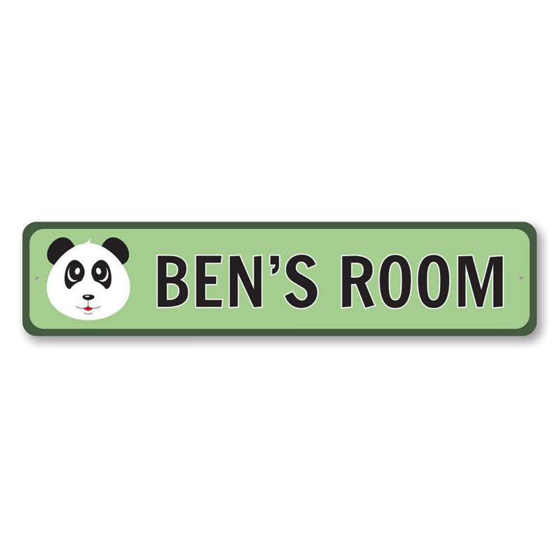 Enseigne en aluminium Panda, H 6 po x l 24 po x P 0,063 po