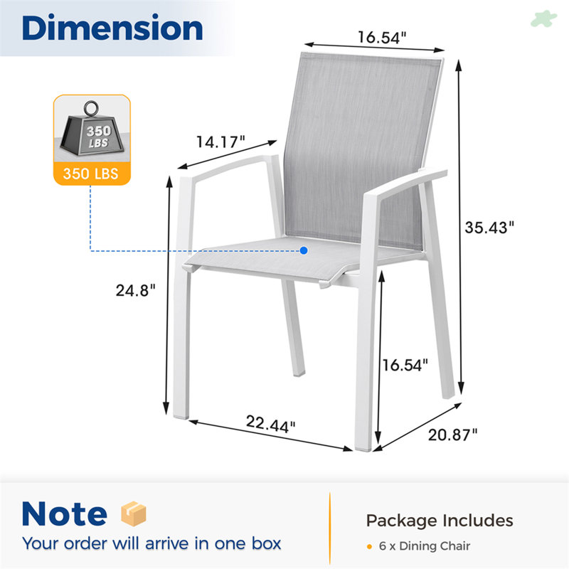 Chaises de patio Texilene, Gris clair / blanc