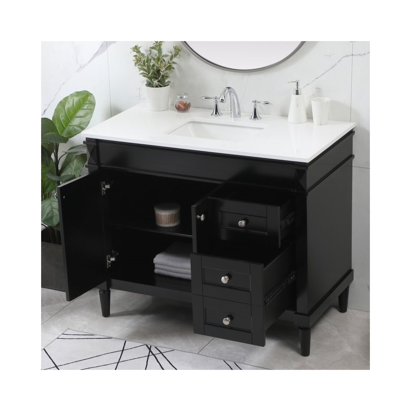 Readington 42'' Single Bathroom Vanity, Black