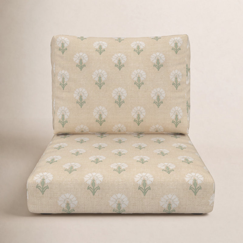 Coussin de siège / dossier pour chaise longue à motif floral Amala Sunbrella®, Mira Sunshine