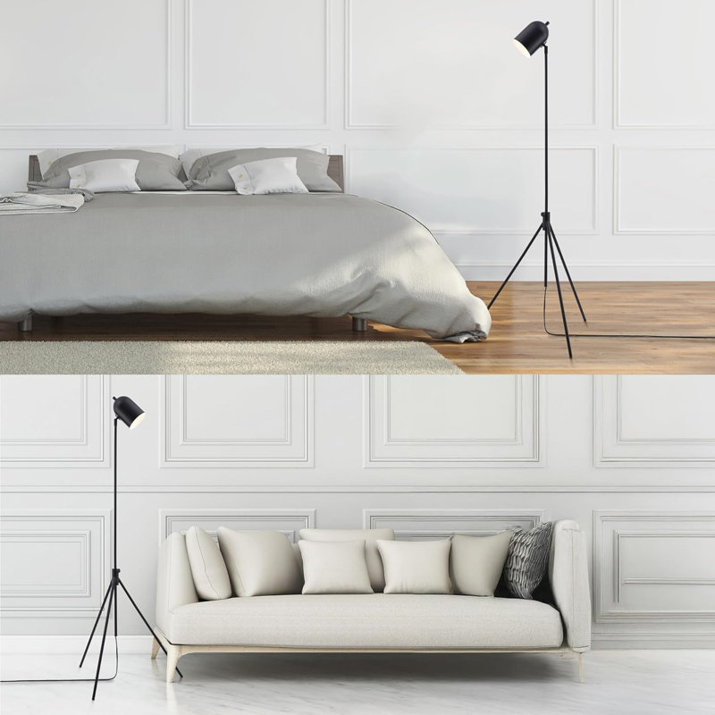 Adjustable Tripod Led Floor Lamp With Dimmable Light, Swivel Head, And Telescoping Base For Reading And Task Lighting