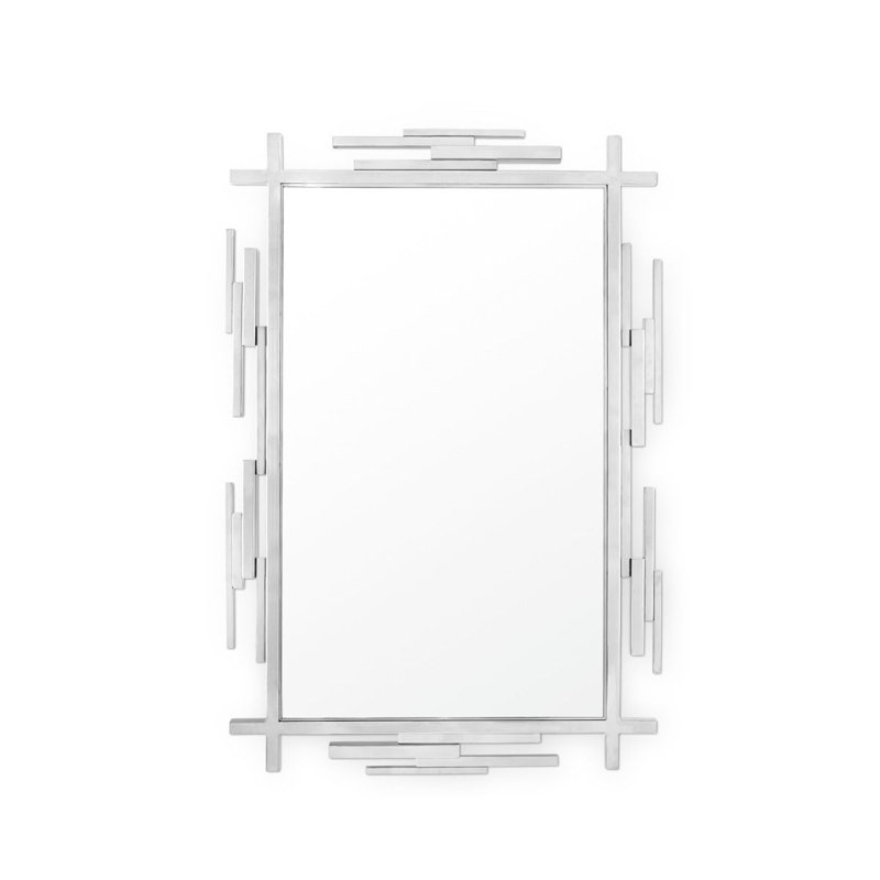 Edith Flat Metal Wall Mirror, Polished 