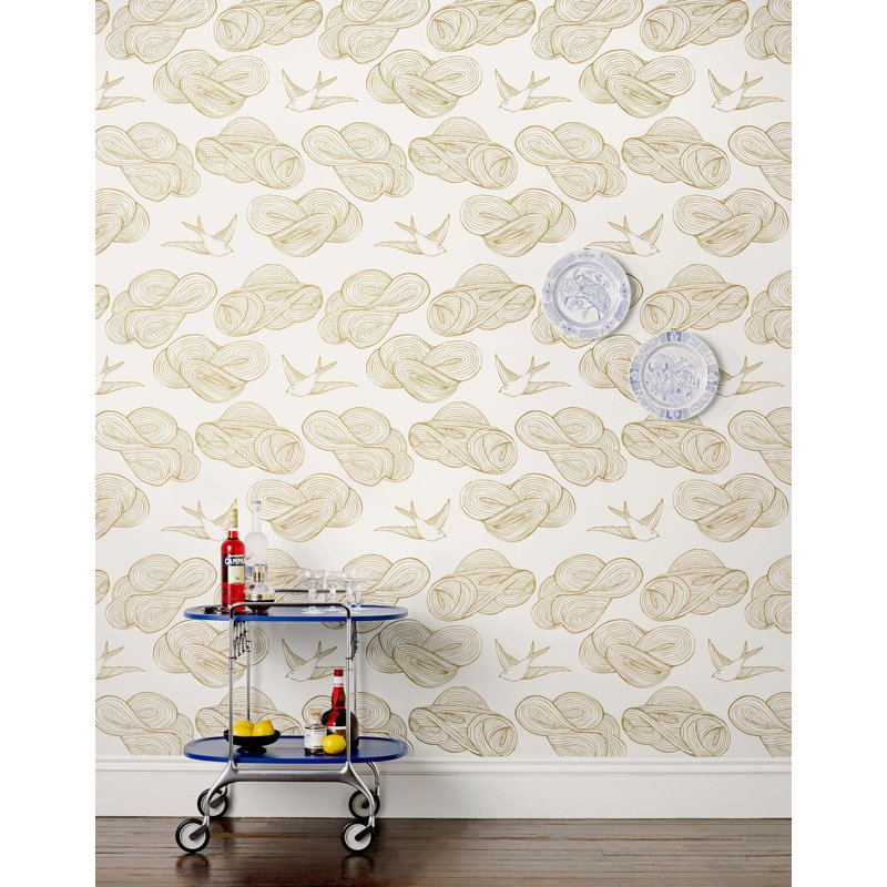 Daydream Wallpaper | Black / Traditional / Roll - 27" x 30', Gold