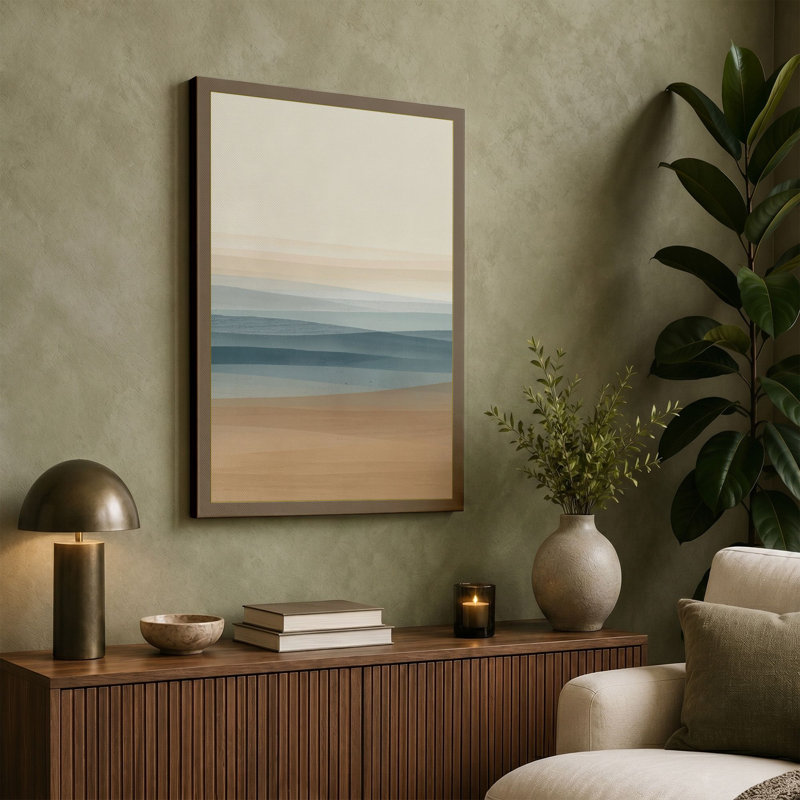 Quiet Seaside Moment Coastal - Wrapped Canvas, Ochre Border, 24x16 - 61.0 x 40.6 cm