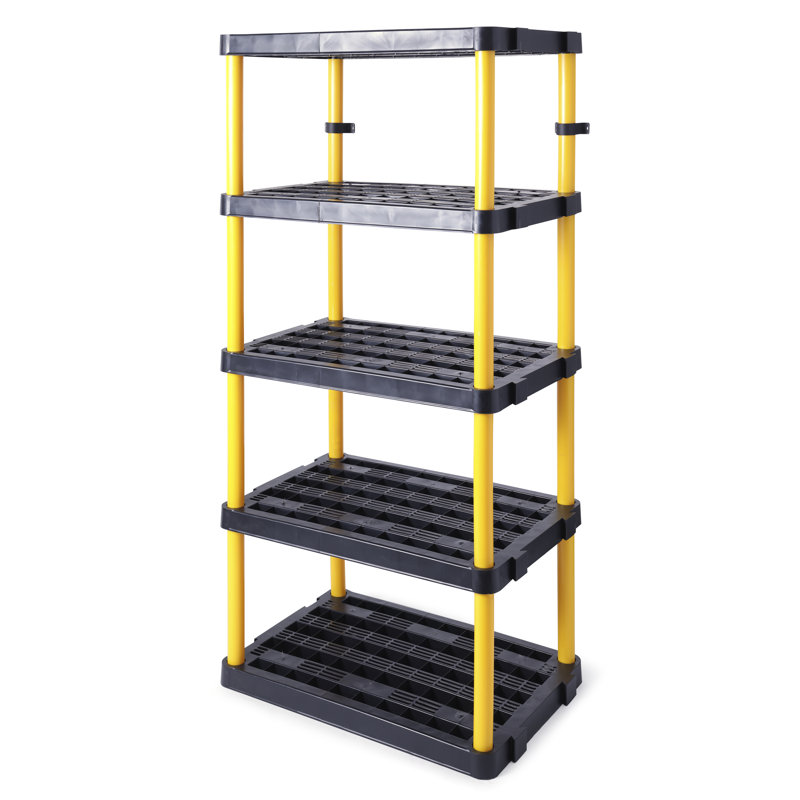 Très grande étagère en plastique ventilé de qualité supérieure Grace Living, noir (paquet de 2)