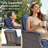 73.4" Wide Outdoor Wicker Sofa, Patio Outdoor Couch With Blue Cushions For Porch Garden