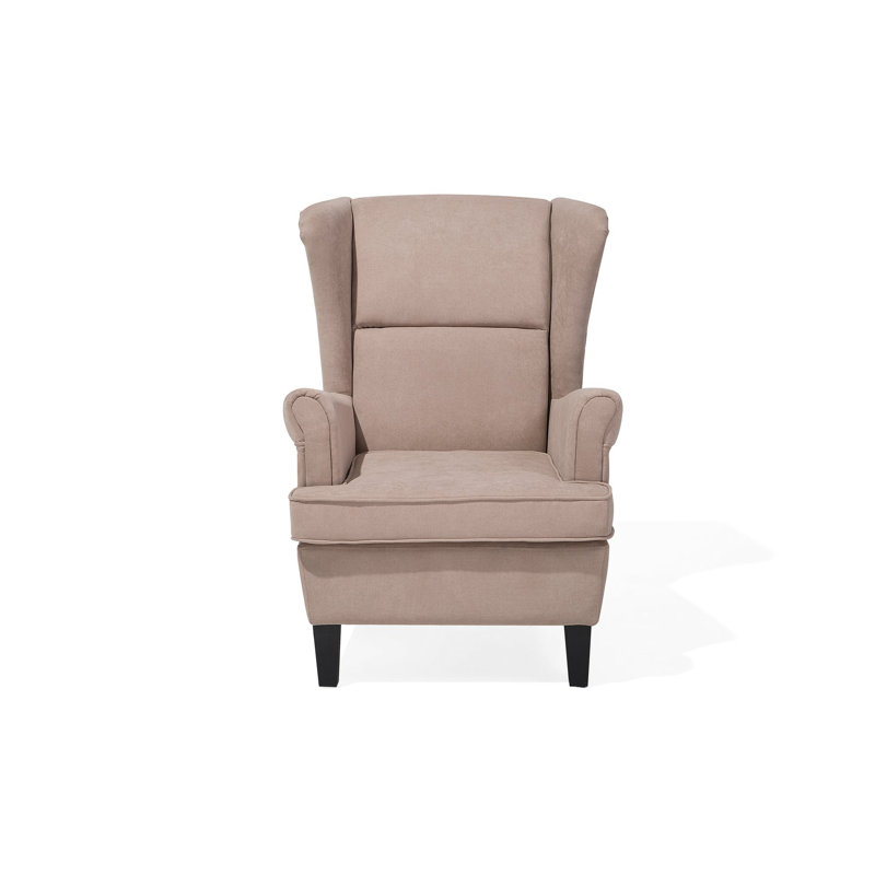 Milne Upholstered Wingback Chair, Beige