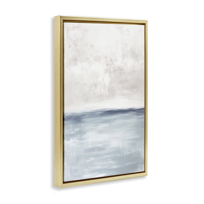 Cadre flottant Winter Zuma Landscape, design par Amanda Tsoukanelis, H 25 po x l 17 po, Cadre flottant métallique doré