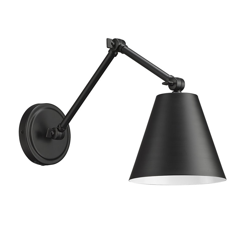 Alysa Steel Swing Arm Sconce, Matte Black