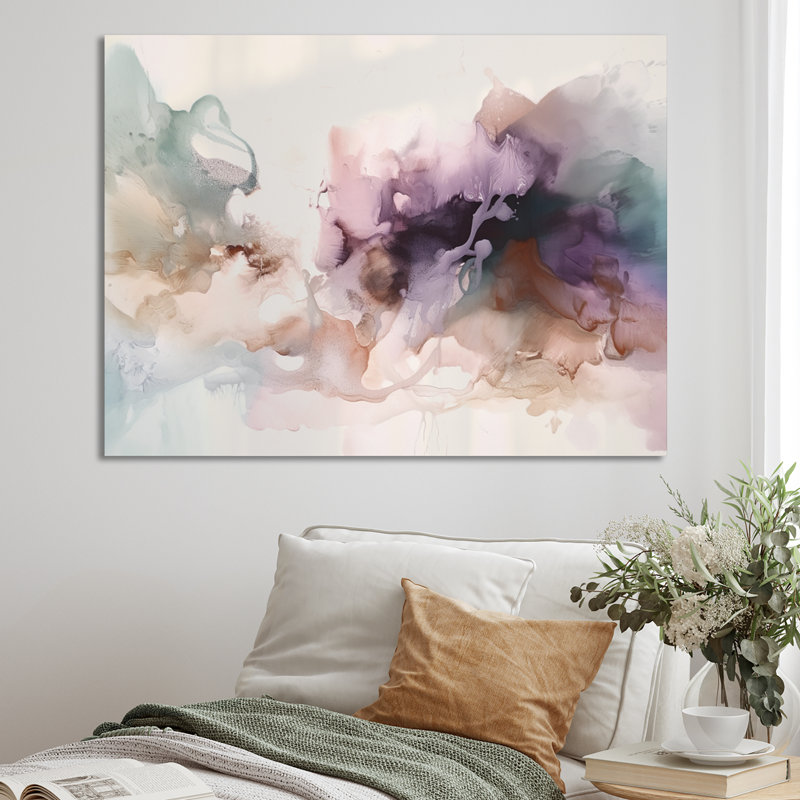 «Brown Abstract Delicate Marble III», reproduction d'art sur toile encadrée, H 34 po x l 44 po x P 1,5 po, Toile tendue
