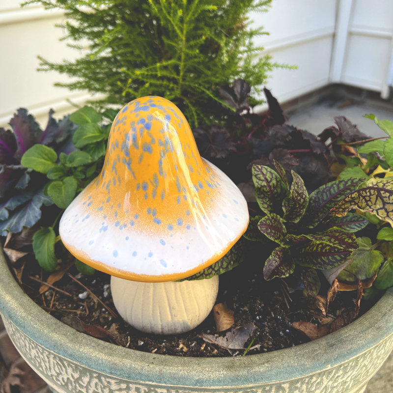Accessoires de jardin en céramique, Jaune