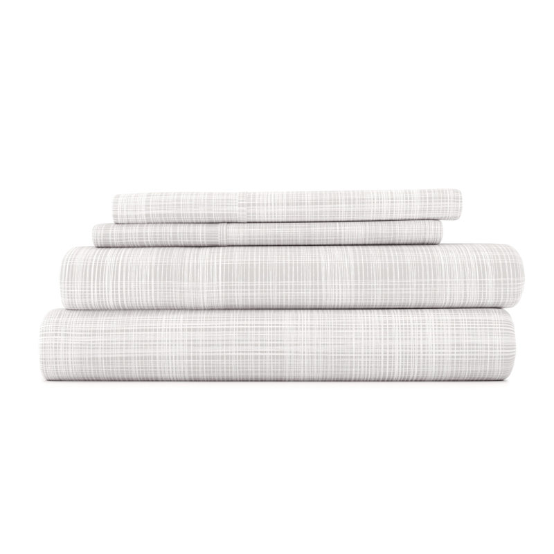 Becky Cameron™ Thatch Pattern Bed Sheet Set, Gray, Queen