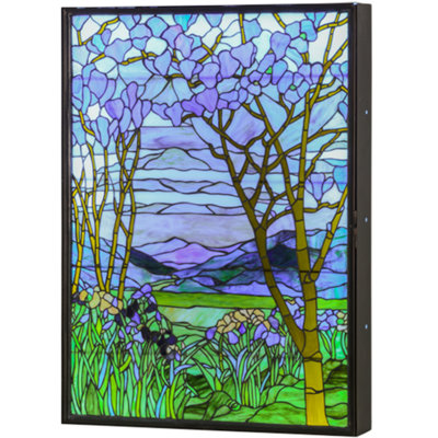 Verre d'art à DEL 40,5 po à thème plantes et fleurs