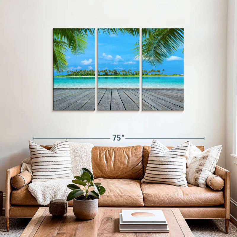 Gillard Maldives, paysage tropical, H 36 po x l 57 po
