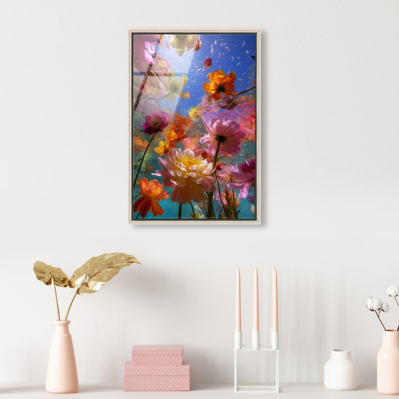 Liquid Bloom II Print, 25"H x 17"W, Silver Floater Frame