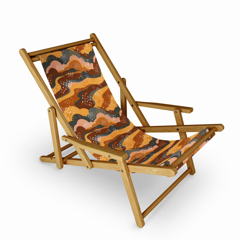 Chaise de plage inclinable Avenie, Brun/jaune