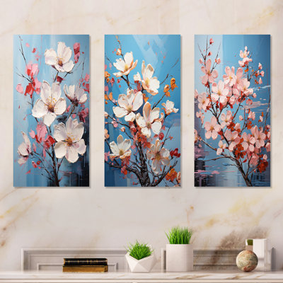 Fauvist Pink Dogwood Fusion - Dogwood Canvas Prints Set Of 4