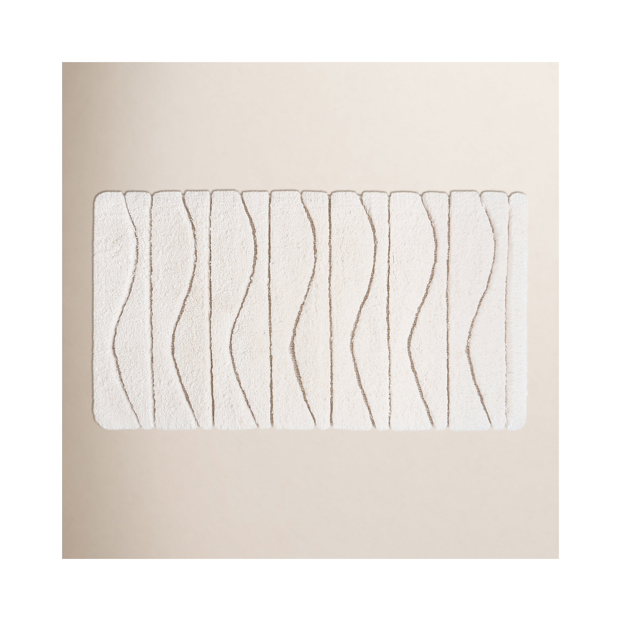 Opera Cotton Blend Non-Slip Bath Rug, 24" W x 39" L, Natural