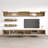 Lizotte 126" Modern Floating Wall Mounted Entertainment Center with 16-Color LED Lighting, High Gloss Finish-111891494