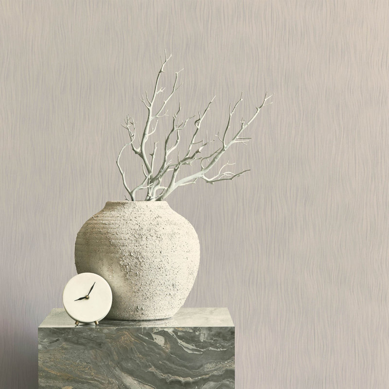 Minoris Textured River Effect Wallpaper Roll, Grey