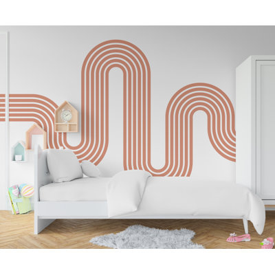 Adhésif décoratif arc-en-ciel à rayures arc-en-ciel vinyle adhésif pour chambre de bébé chambre d'enfant chambre à coucher pour garçons, art mural rayé, autocollant mural 374R