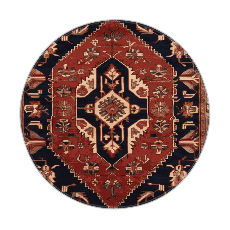 Persian Brown Indoor and Outdoor Area Rug, Rectangle 5' x 7'
