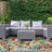Green/Yellow  Floral Design Performance Outdoor Rug-2025197075