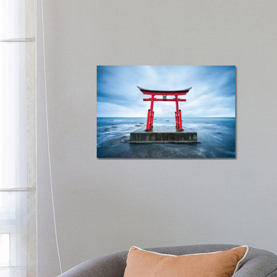 Red Torii Gate In Shosambetsu by Jan Becke - Wrapped Canvas Gallery-Wrapped Canvas Giclée