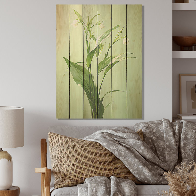 «Simplistic Flora Petal Bliss I», art sur bois de pin naturel, H 20 po x l 10 po