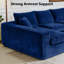 Canapé modulaire en U bleu - l 130,0 po x P 59,0 po x H 240,0 po - velours côtelé