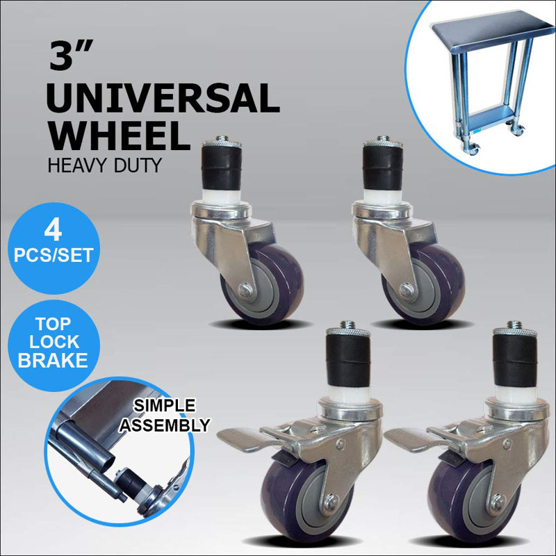 3 in. Casters for Prep Table. Expandable Table Wheels
