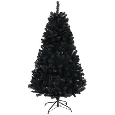 Artificial Black Christmas Tree, Holiday Decor with Steel Base