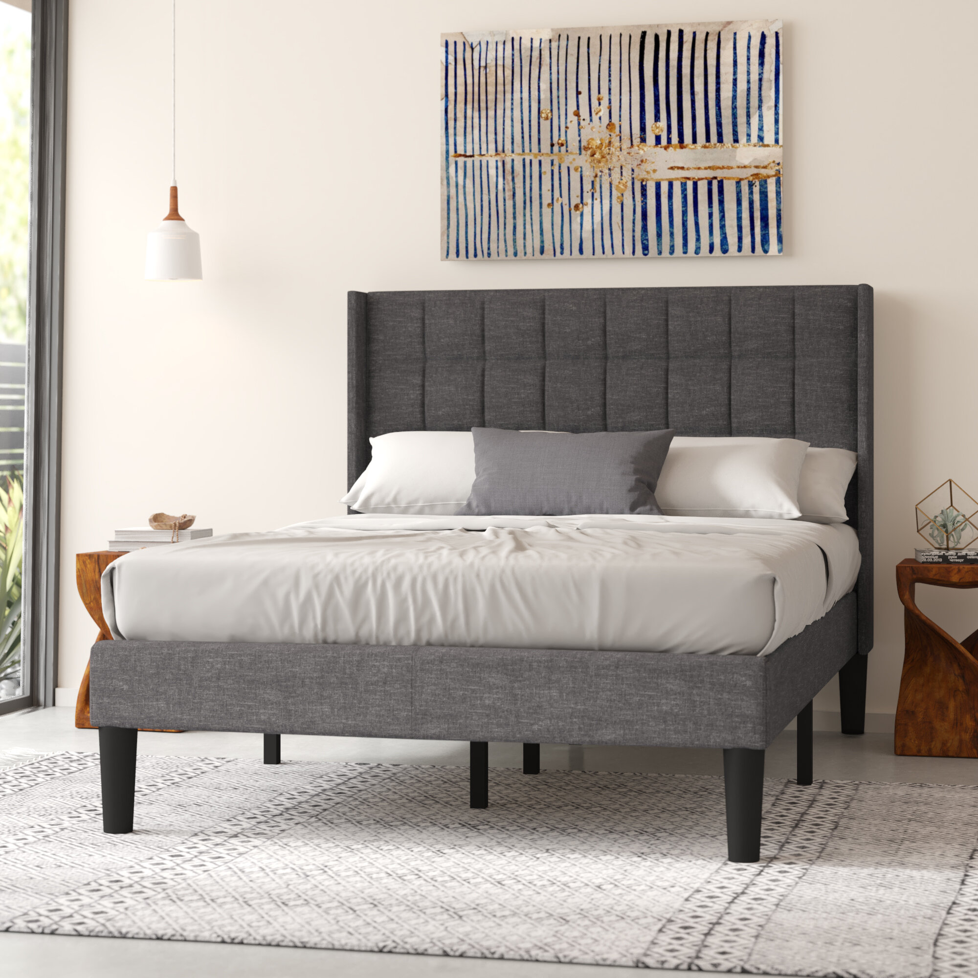 Martinez upholstered store platform bed