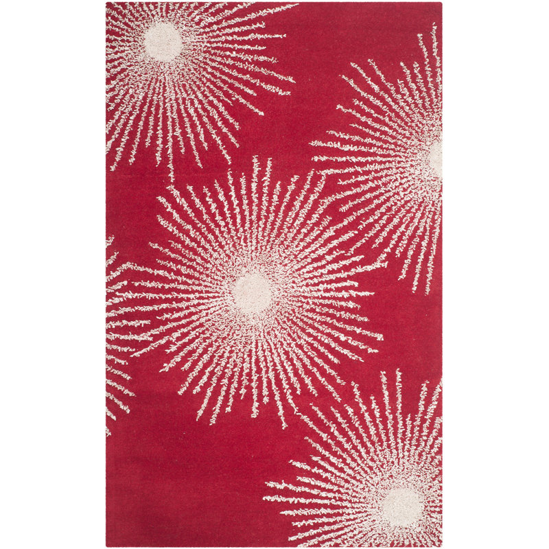 Geometric Wool Hand Woven Area Rug, Rectangle 107 x 168cm
