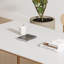 Blanc / table de salle à manger en bois fritté rectangulaire et en bois massif Burlywood-125022595